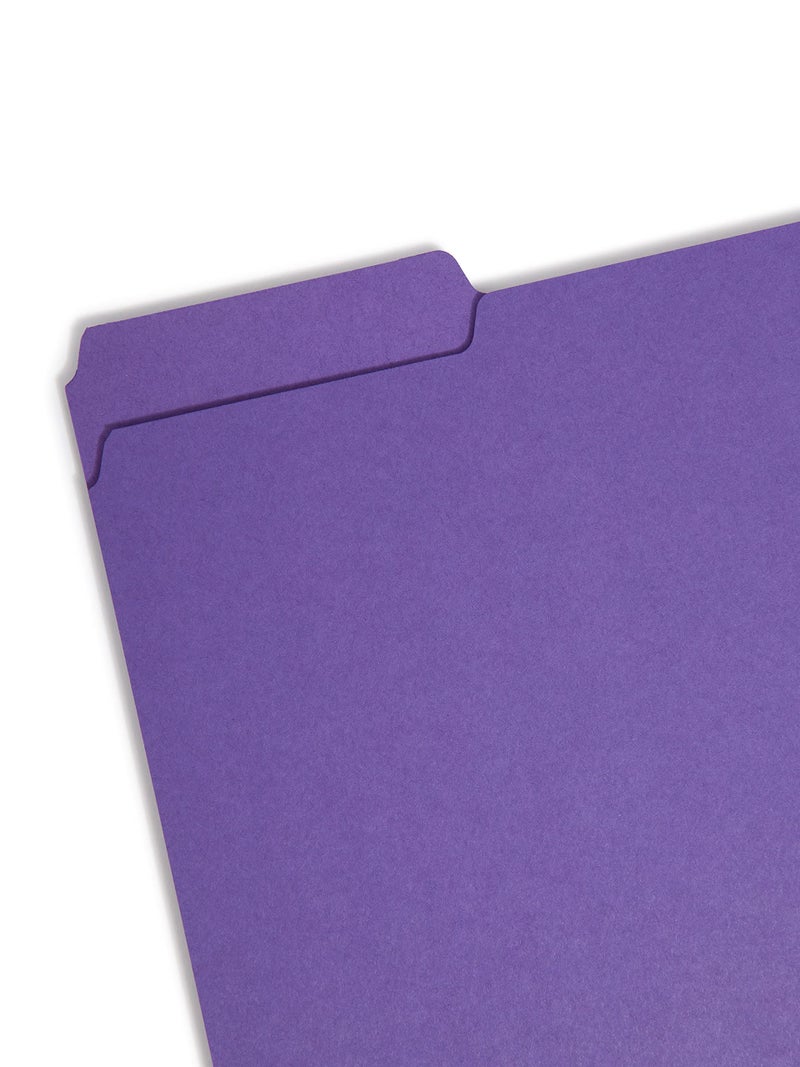 Smead Interior File Folder, 1/3-Cut Tab, Letter Size, Purple, 100 per Box, Expandable File Folders for Filing Cabinet - Image 2